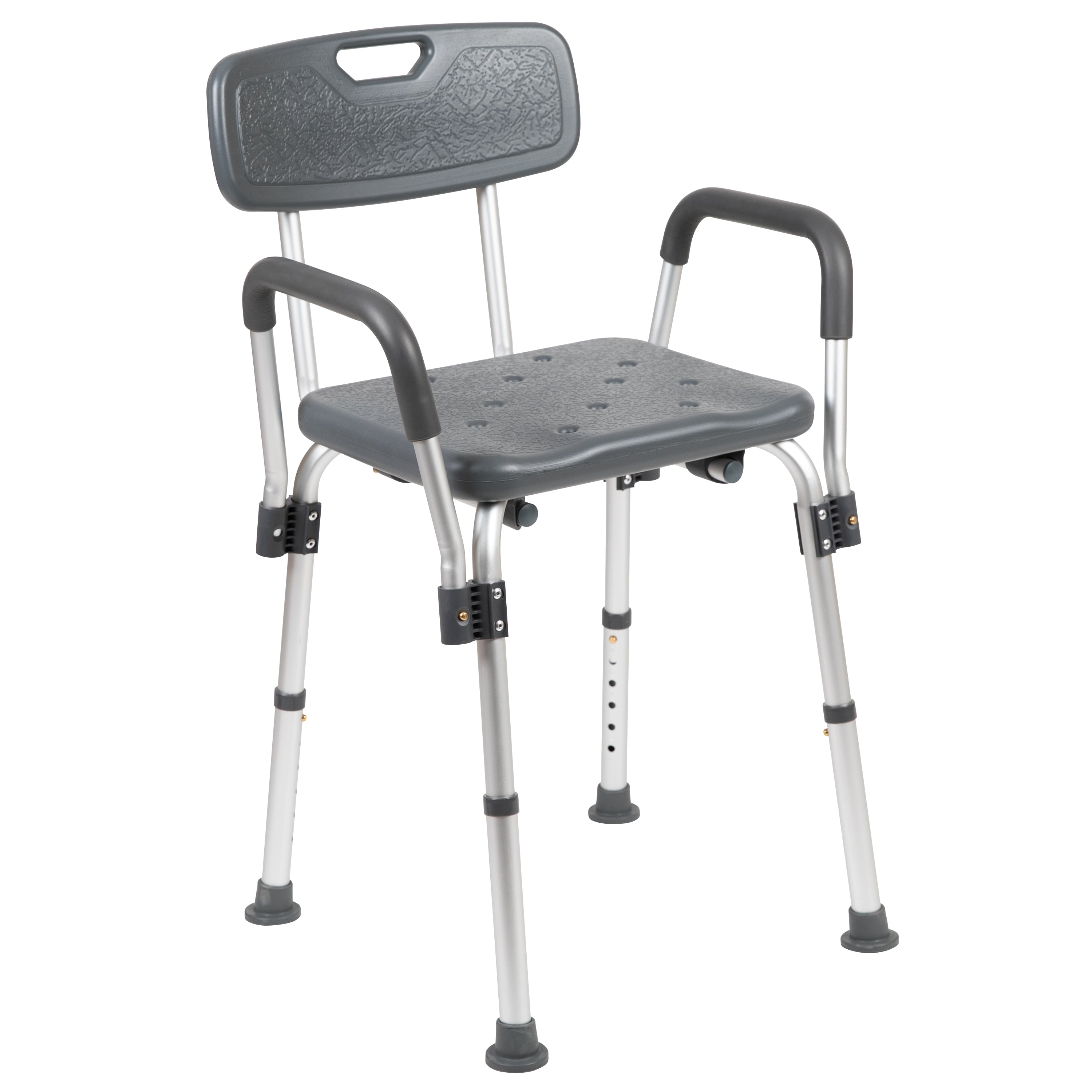 HERCULES Series 300 Lb. Capacity, Adjustable Gray Bath & Shower Chair with Depth Adjustable Back