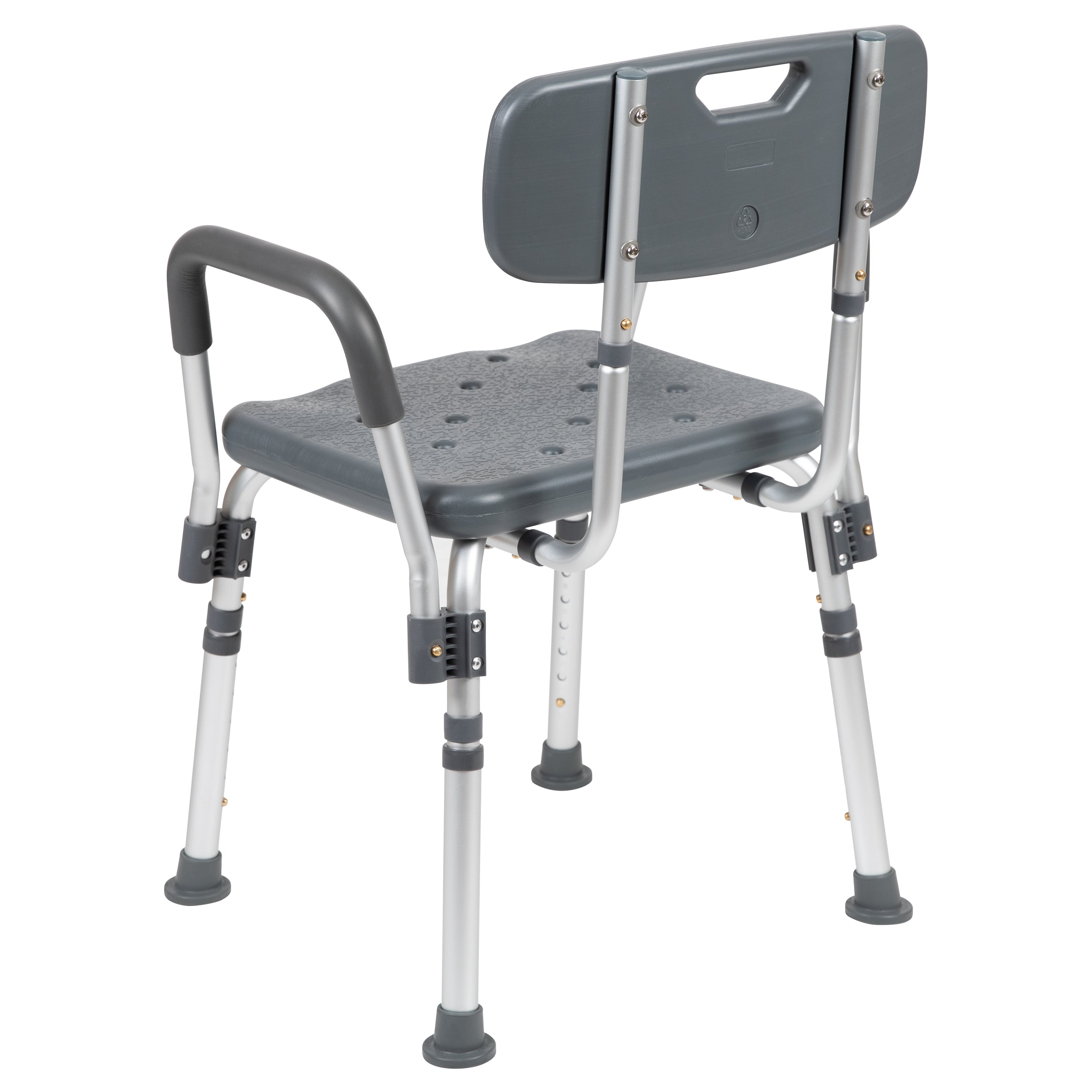 HERCULES Series 300 Lb. Capacity Adjustable Gray Bath & Shower Chair with Quick Release Back & Arms