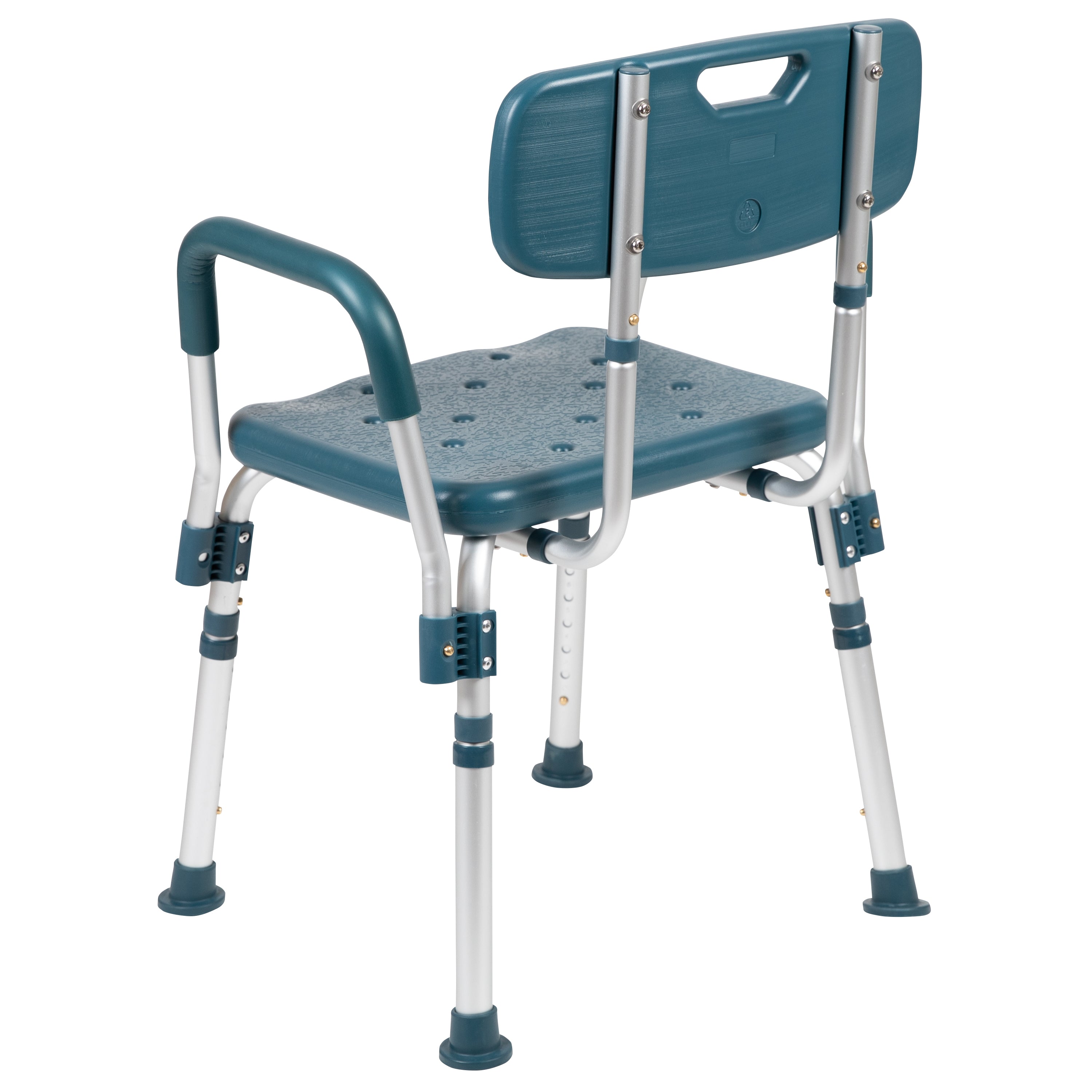 HERCULES Series 300 Lb. Capacity Adjustable Navy Bath & Shower Chair with Quick Release Back & Arms