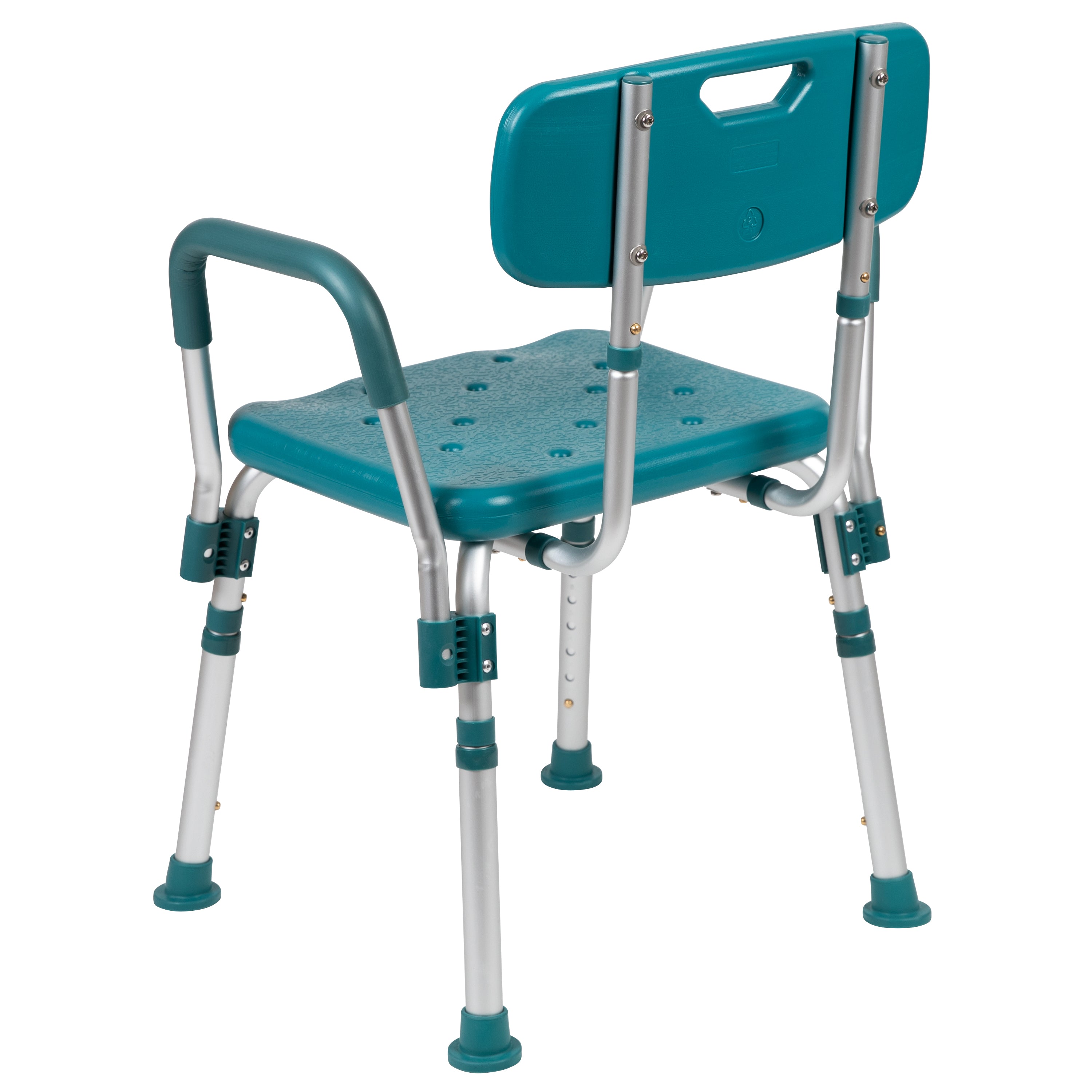 HERCULES Series 300 Lb. Capacity Adjustable Teal Bath & Shower Chair with Quick Release Back & Arms