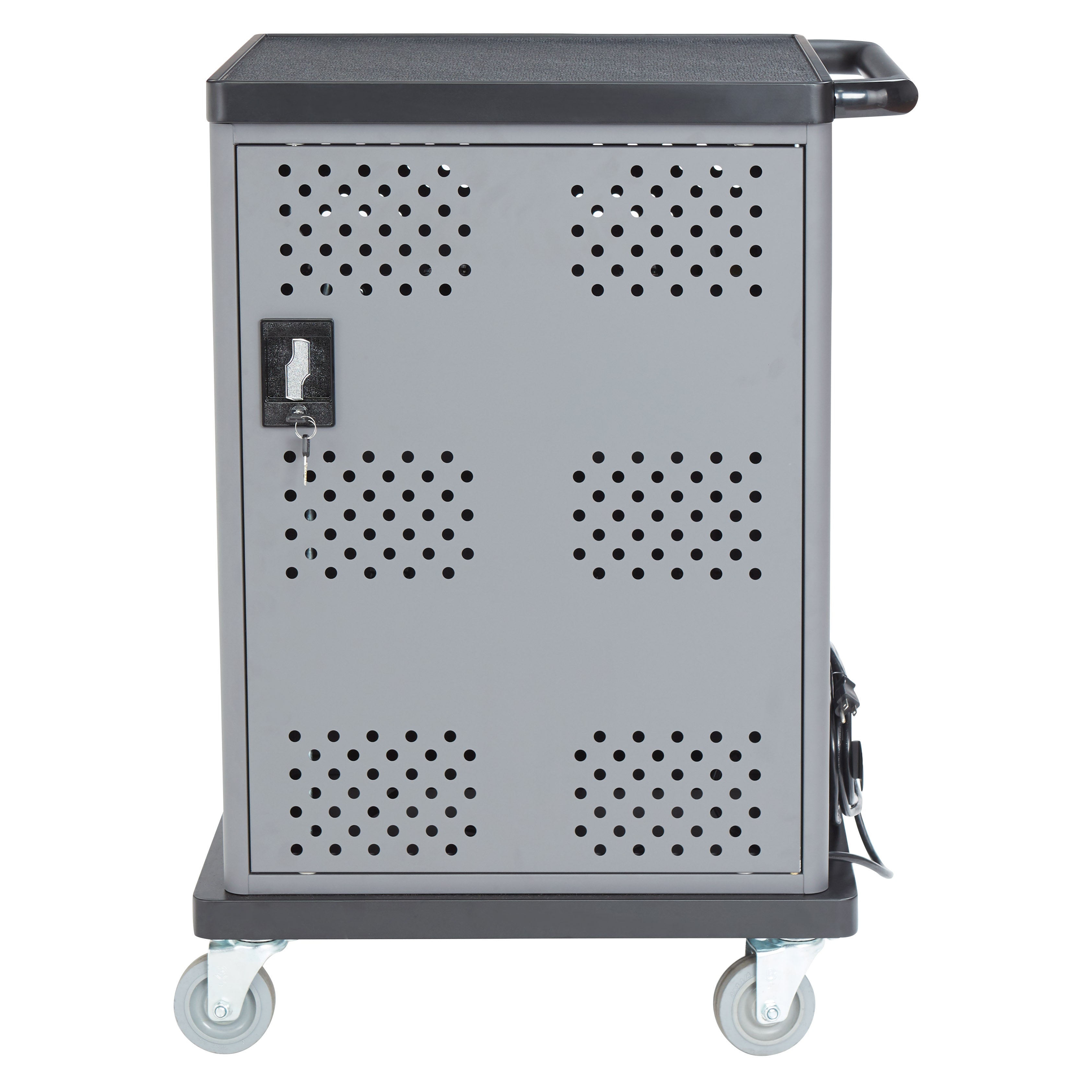 Oklahoma Sound® Duet Charging Cart, Surface Color: Black, Frame Color: Charcoal
