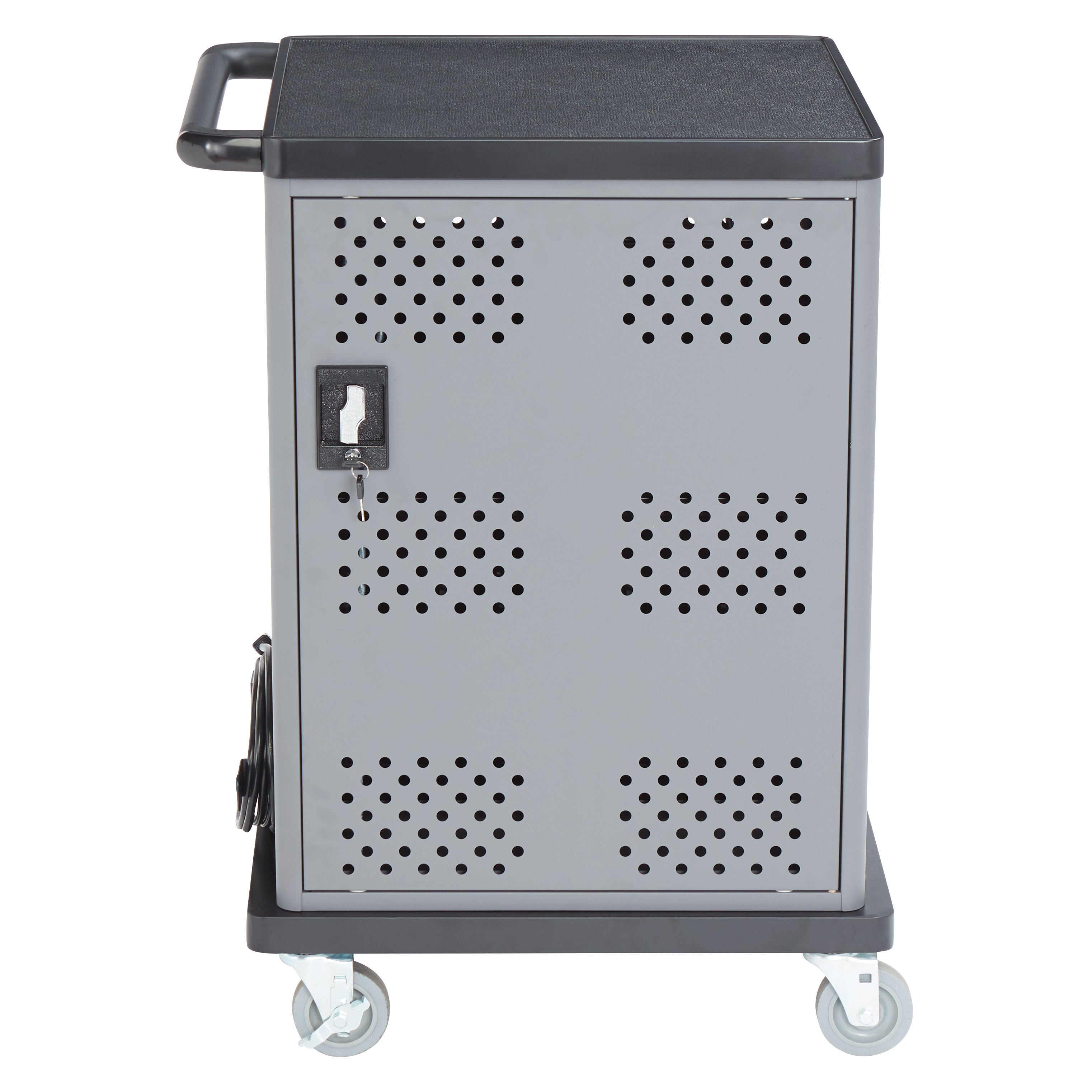Oklahoma Sound® Duet Charging Cart, Surface Color: Black, Frame Color: Charcoal