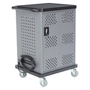 Oklahoma Sound® Duet Charging Cart, Surface Color: Black, Frame Color: Charcoal