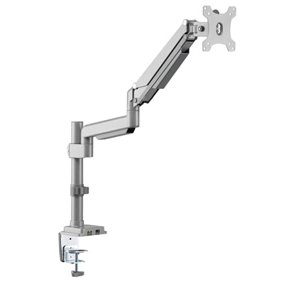 Eaton Tripp Lite Series Single-Display Gas Spring-Arm Desktop Clamp or Grommet for 13&amp;#728; to 34&amp;#728; Displays - USB and Audio Ports, Aluminum