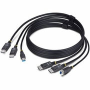 StarTech.com 6ft (1.8m) Dual-DisplayPort and USB 5Gbps KVM Cable 4K 60Hz Universally Compatible DP 1.2/USB 3.0 Combo Cable for Dual-Monitor KVM Switch