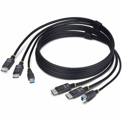 StarTech.com 6ft (1.8m) Dual-DisplayPort and USB 5Gbps KVM Cable 4K 60Hz Universally Compatible DP 1.2/USB 3.0 Combo Cable for Dual-Monitor KVM Switch