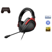 ASUS - ROG Delta S Core Gaming Headset (Lightweight, 7.1 Sound, 50mm Drivers, Discord Mic, 3.5mm) - Black - Red