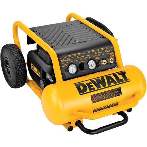 DeWalt 200 PSI 4.5 Gallon Oil Free High Pressure Low Noise Compressor