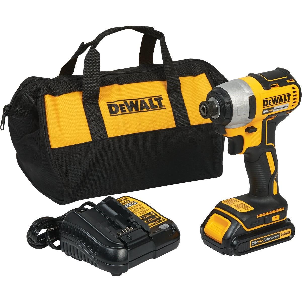 DEWALT 20-Volt MAX Lithium-Ion Brushless 1/4 In. Hex Cordless Impact Driver Kit