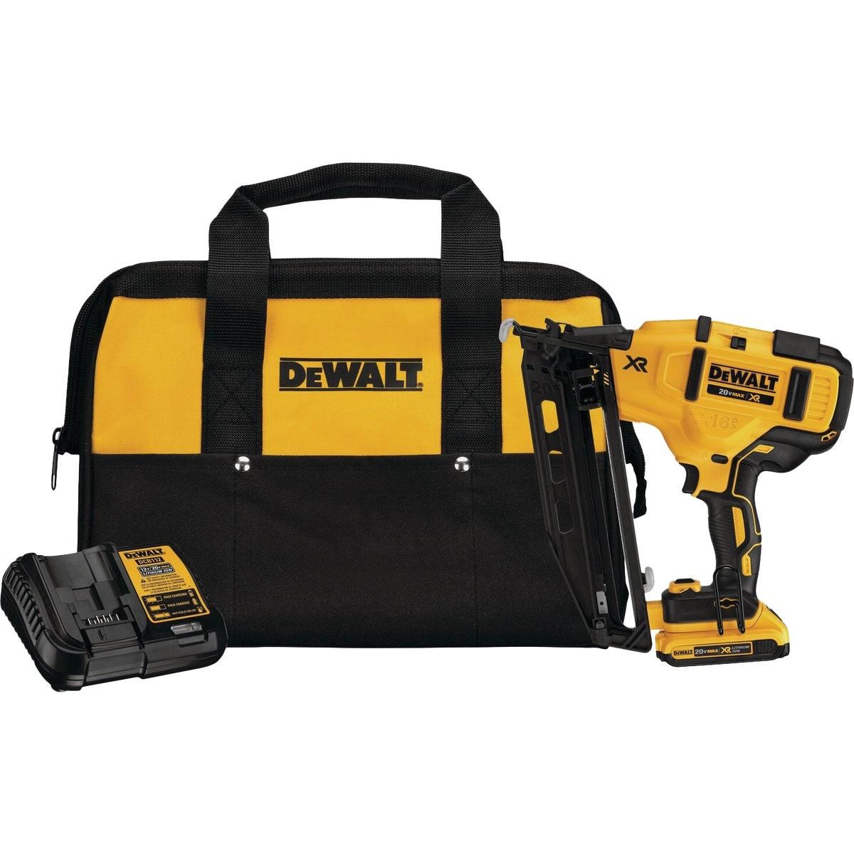 DEWALT 20 Volt MAX XR 16-Gauge 2-1/2 In. Angled Cordless Finish Nailer Kit