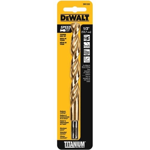 DeWalt Metal Drilling, 1/2" Titanium Drill Bit Split Point