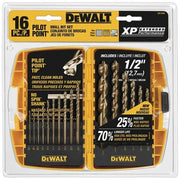 DeWalt Metal Drilling, 16-Piece Pilot Point® Set With 1/2" Bit (Tough Case™)
