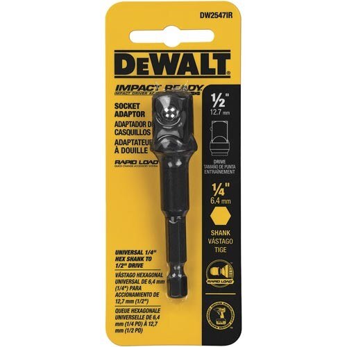 1/4" Hex shank to 1/2" Socket Adapter