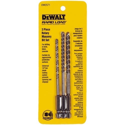 DeWalt Screw Driving, 3-Piece Rotary Masonry Bit Set