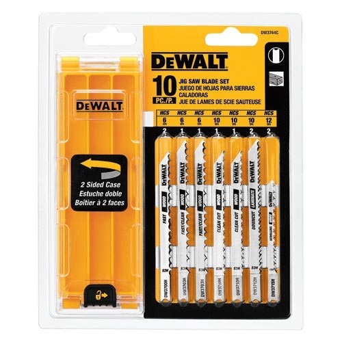 DeWalt Jig Saw Blades, 10 Pc U-Shank Jig Saw Blade Set w/ Case