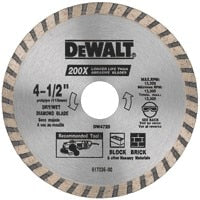 DeWalt Diamond Blades, 4-1/2" High Performance Masonry Blade