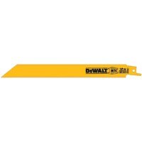 DeWalt Recip Blades, 8" 18TPI Straight Back Bi-Metal Reciprocating Saw Blade (5 Pack)