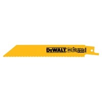 DeWalt Recip Blades, 6" 10/14TPI Straight Back Bi-Metal Reciprocating Saw Blade (5 Pack)
