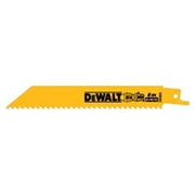 DeWalt Recip Blades, 6" 6TPI Straight Back Bi-Metal Reciprocating Saw Blade (5 Pack)