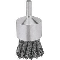 DeWalt Wire wheel, 1" Knot End Brush/Carbon Steel 1/4" Stem .020"