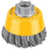 DeWalt Knotted Cup Brush, Material: Carbon Steel 020", Size: 3"x 5/8-11", RPM: 14,000
