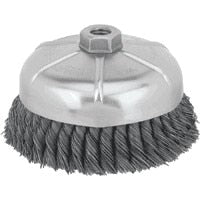 DeWalt Wire wheel, 6" Knotted Cup Brush/Carbon Steel 5/8"-11 Arbor .023"