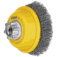 DeWalt Wire wheel, 3" x 5/8"-11 Crimped Cup Brush/Carbon Steel .020"