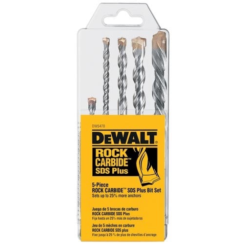 5-Piece Rock Carbide  SDS+ Hammer Bit Set