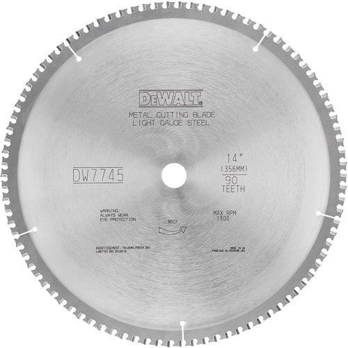 DW7745 DeWalt Circular Saw Blades,14" 90T Light Gauge Ferrous Metal Cutting Blade