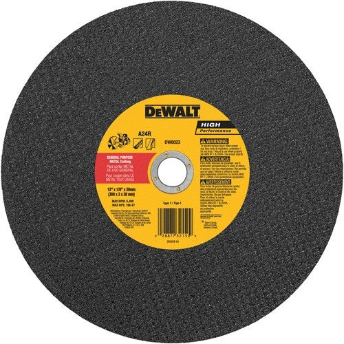 Cut Off Wheel, 12"x1/8"x20mm Mtl Port Saw CO Whl