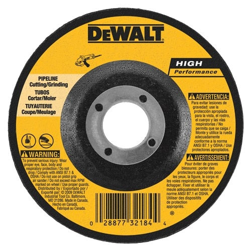 DeWalt Bonded Abrasive, 6" x 1/8" x 7/8" Pipeline Cutting/Grinding Wheel