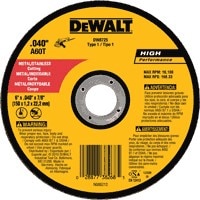 DeWalt Cut Off Wheel, 6 x .040 x 7/8 A60T Metal Thin Cut-off Wheel, priced per each, sold in quantities of 25 only