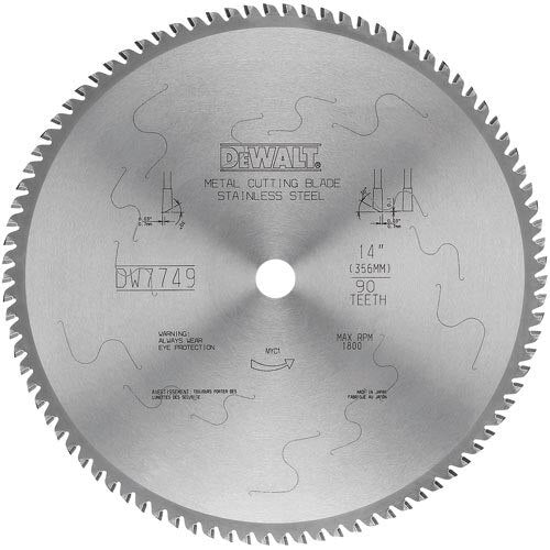 DeWalt Circular Saw Blades, 14" 90T Stainless Steel Metal Cutting Blade