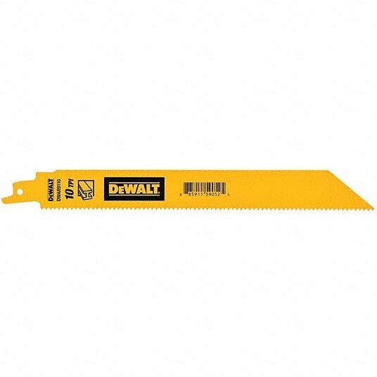 DWAR9110 Dewalt, Reciprocating Saw Blade, 9 Inch L, 10 TPI, 1 Inch THK, Bi-Metal