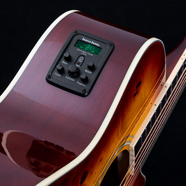 Washburn DFBACEA Deep Forest Burl Grand Auditorium Acoustic Electric Guitar, Amber Fade