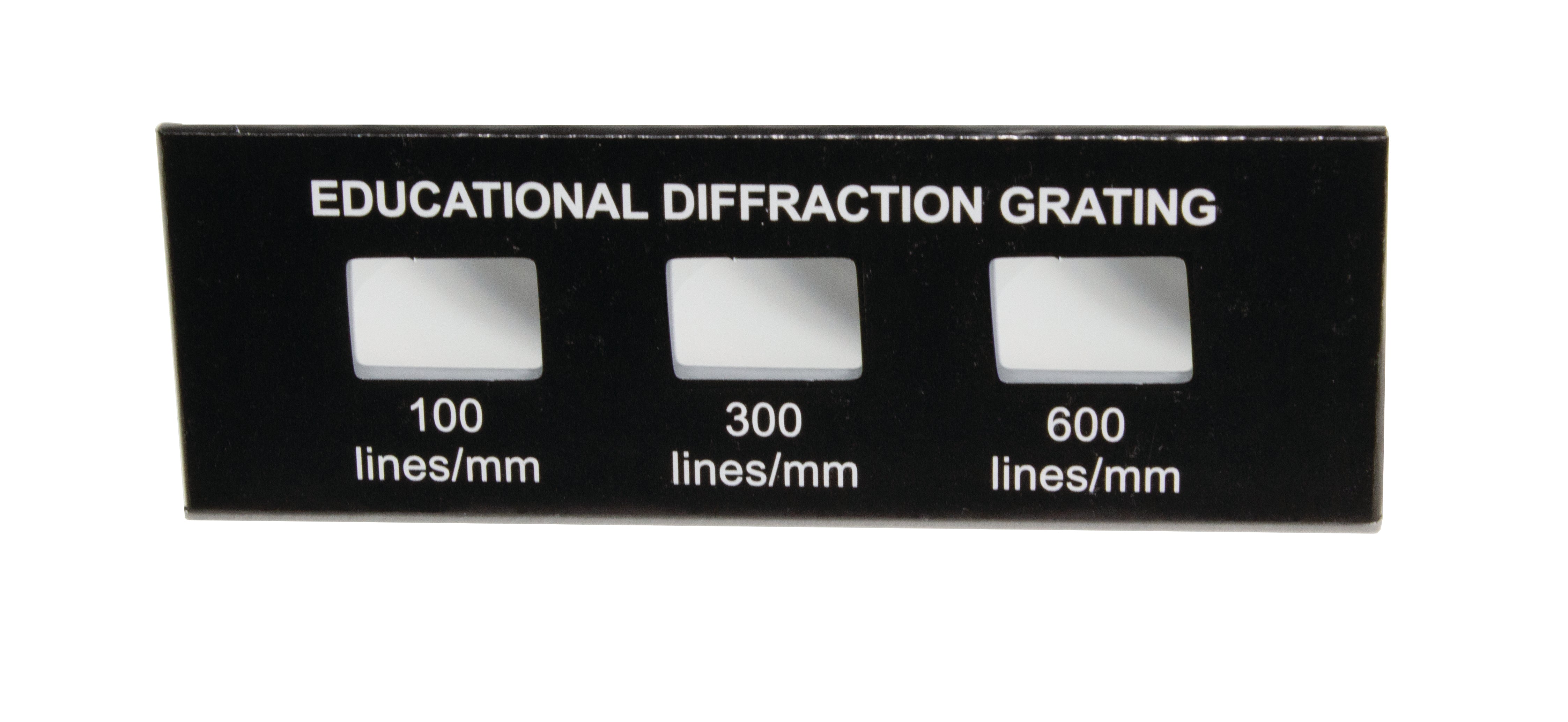 United Scientific® Demo Diffraction Grating, 20mm X 10mm, Grating 100, 300, And 600 Lines