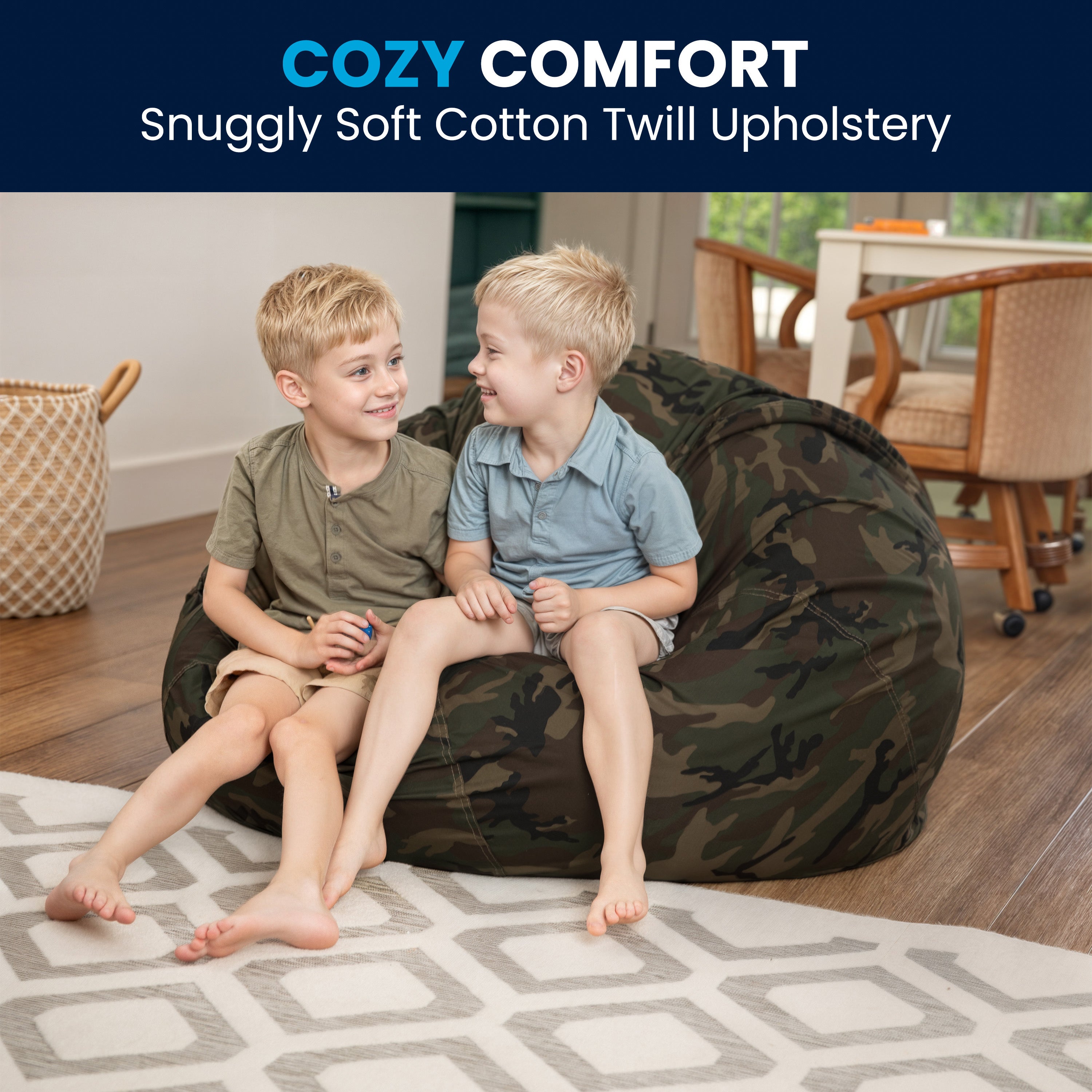Duncan Oversized Camouflage Refillable Bean Bag Chair for All Ages