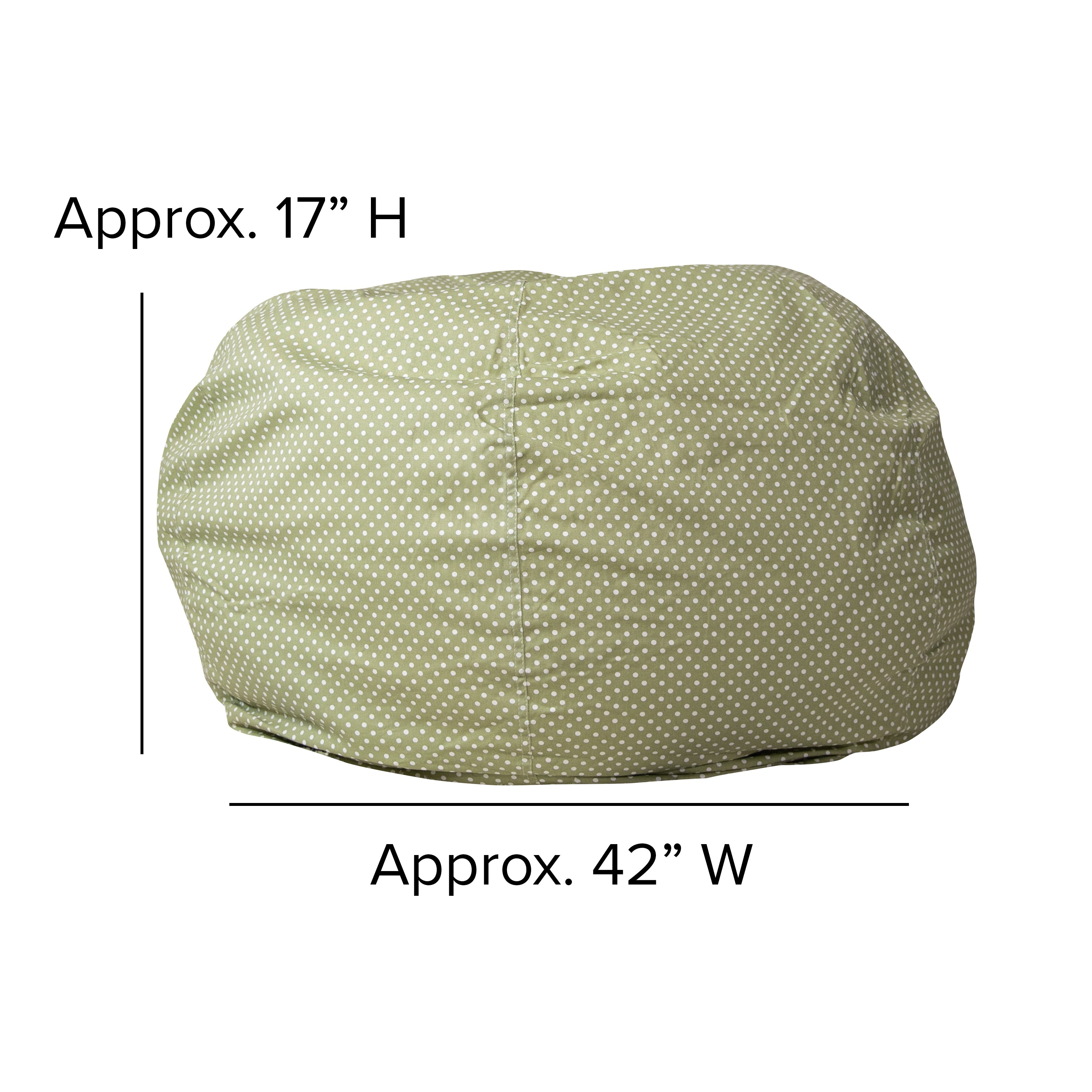 Duncan Oversized Green Dot Refillable Bean Bag Chair for All Ages