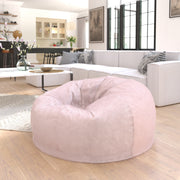 Duncan Oversized Blush Furry Refillable Bean Bag Chair for All Ages