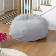 Duncan Large Gray Faux Sherpa Refillable Bean Bag Chair for Kids and Teens