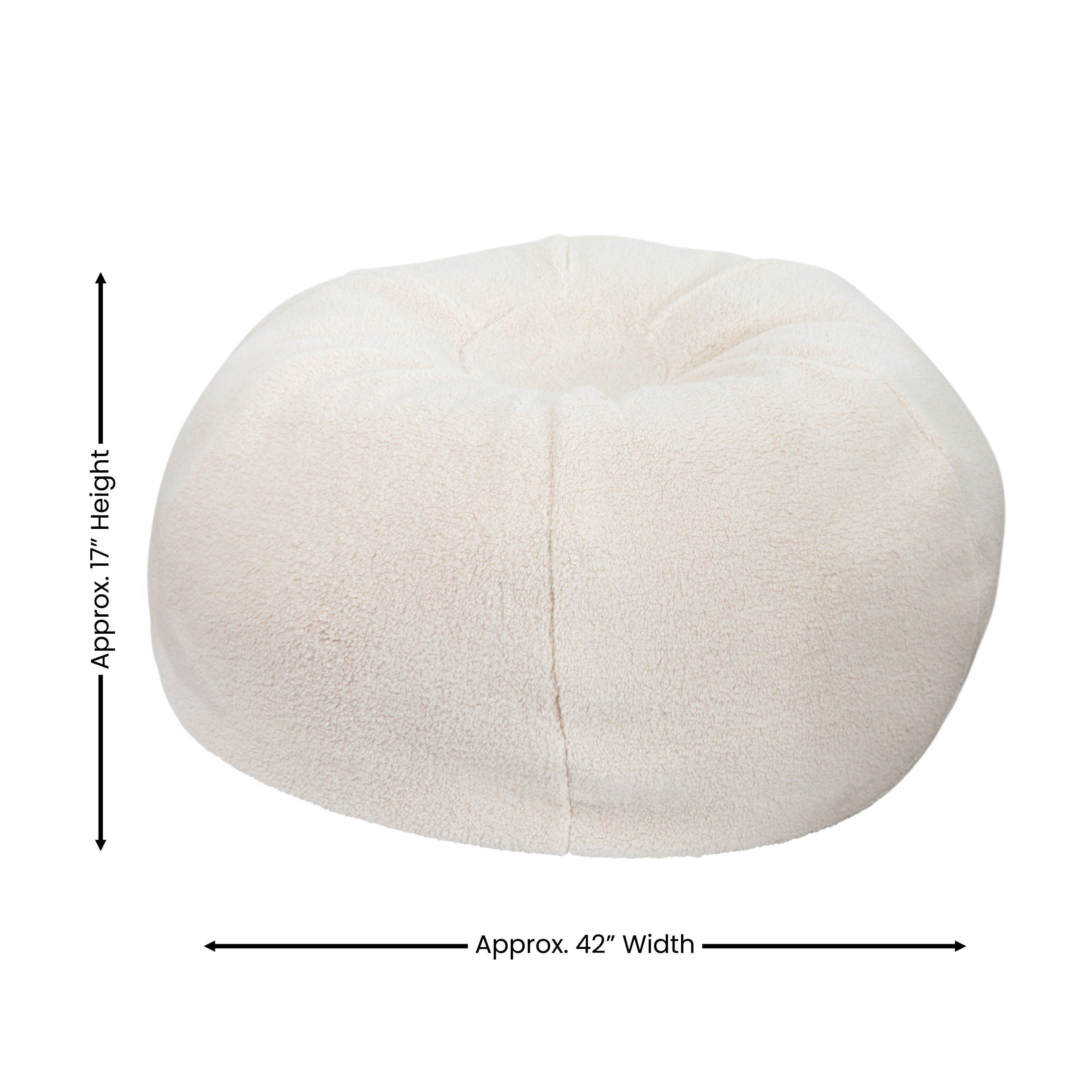 Duncan Large Natural Faux Sherpa Refillable Bean Bag Chair for Kids and Teens