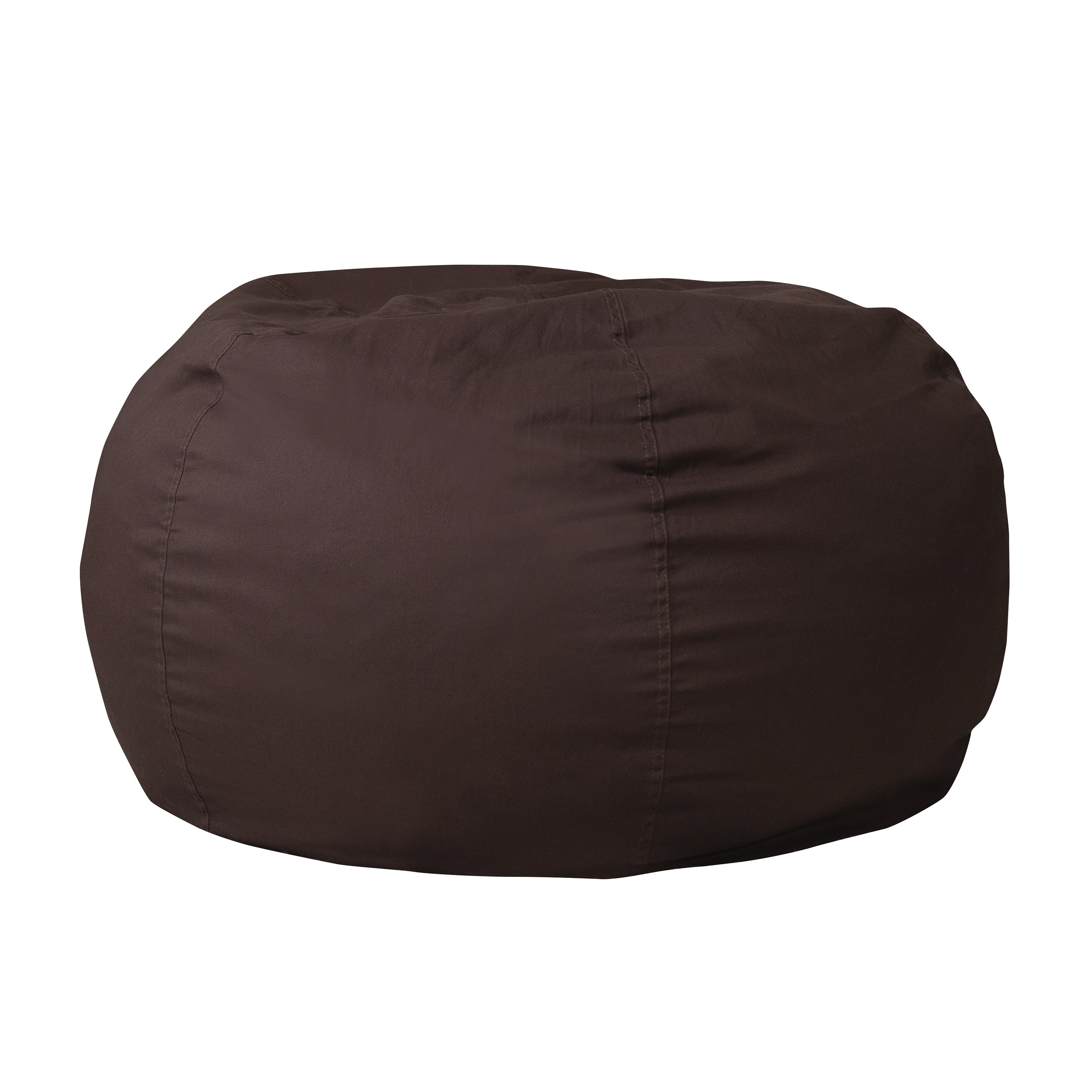 Duncan Oversized Solid Brown Refillable Bean Bag Chair for All Ages