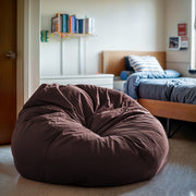 Duncan Oversized Solid Brown Refillable Bean Bag Chair for All Ages