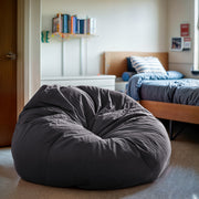 Duncan Oversized Solid Gray Refillable Bean Bag Chair for All Ages