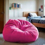 Duncan Oversized Solid Hot Pink Refillable Bean Bag Chair for All Ages