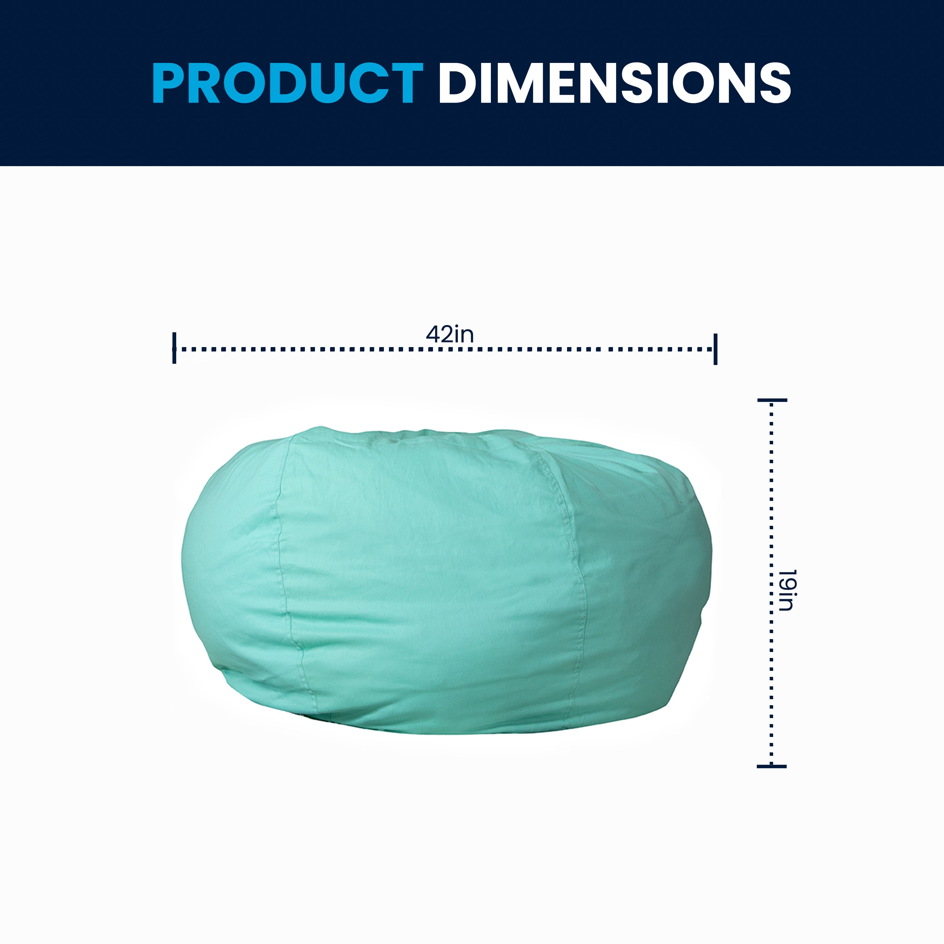 Duncan Oversized Solid Mint Green Refillable Bean Bag Chair for All Ages