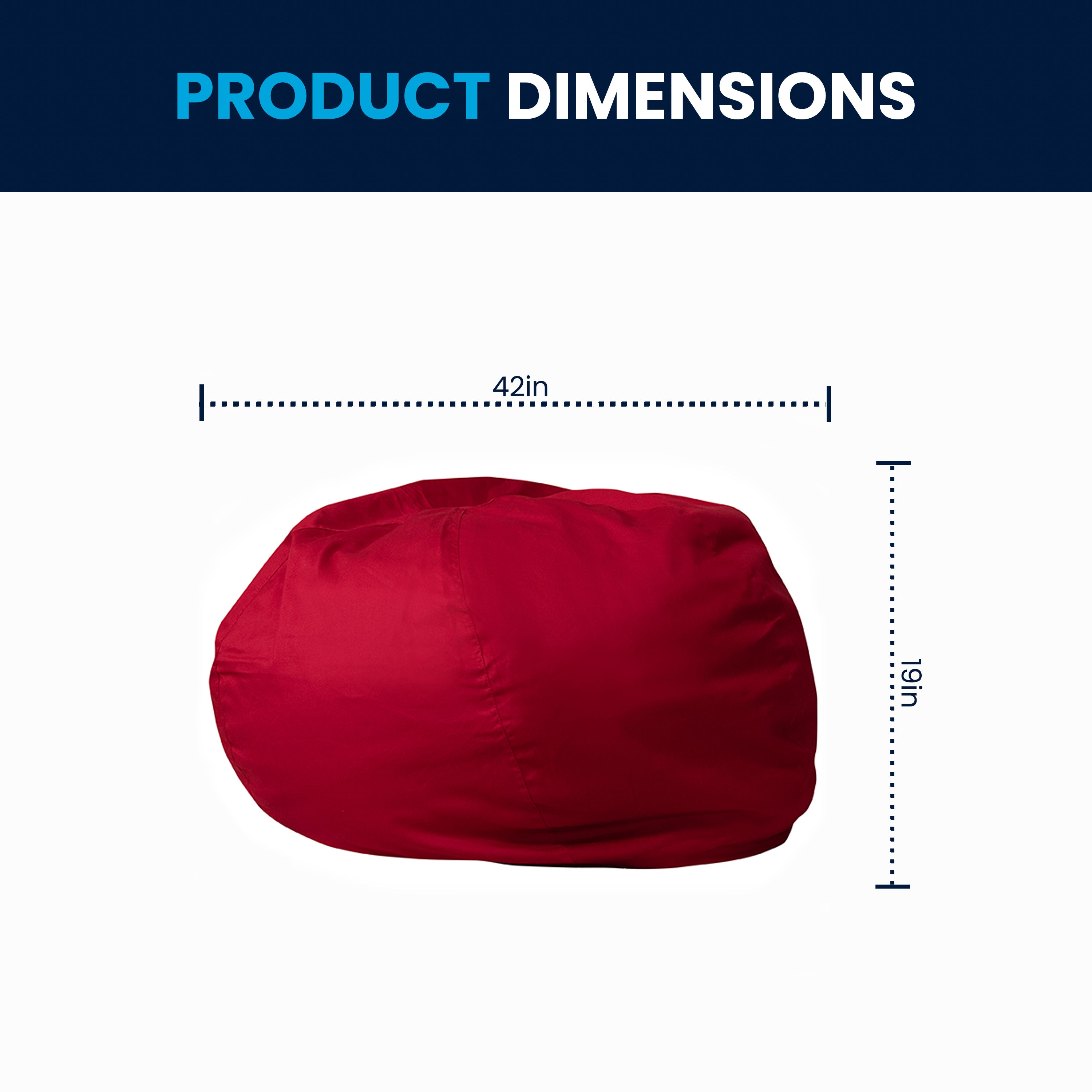 Duncan Oversized Solid Red Refillable Bean Bag Chair for All Ages