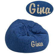 Dillon Personalized Small Denim Bean Bag Chair for Kids and Teens
