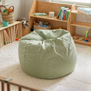 Dillon Small Green Dot Refillable Bean Bag Chair for Kids and Teens