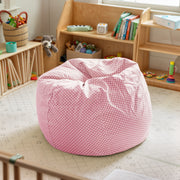 Dillon Small Light Pink Dot Refillable Bean Bag Chair for Kids and Teens